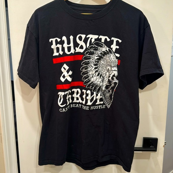 Hustle & Thrive T-Shirt black men’s casual T-shirt, large - Picture 1 of 4